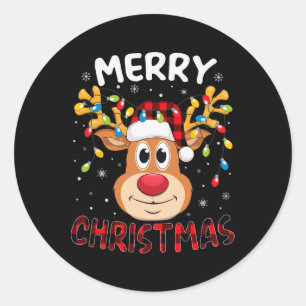 Pegatina Redonda Feliz Navidad Resto de Navidad Familiares Hombres