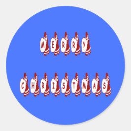 Pegatina Redonda Feliz Navidad Santa Claus Font