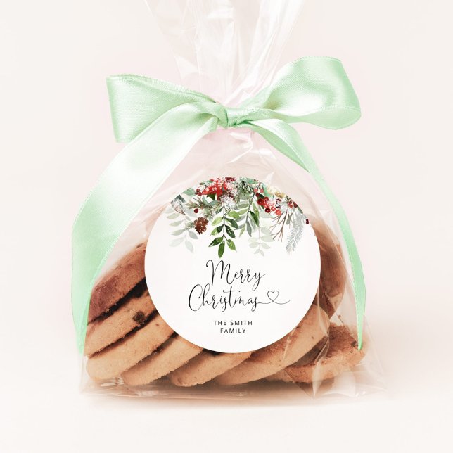 Pegatina Redonda Feliz Navidad siempreviva (Subido por el creador)