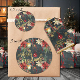 Pegatina Redonda Feliz Navidad Splendor Glossy