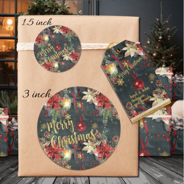 Pegatina Redonda Feliz Navidad Splendor Glossy (Subido por el creador)