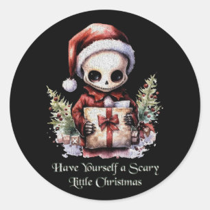 Pegatina Redonda Feliz Navidad Spooky Gothic