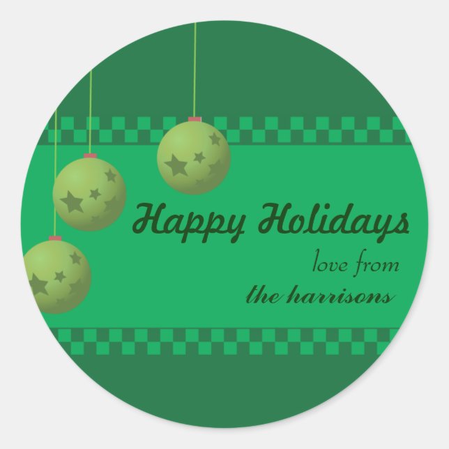 Pegatina Redonda Feliz Navidad - stickers de Navidad (Anverso)