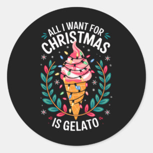 Pegatina Redonda Feliz Navidad Todo Lo Que Quiero De Los Navidades
