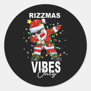 Pegatina Redonda Feliz Navidad Vibes solamente Navidades Funny Sant