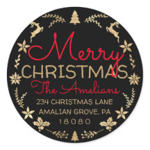 Feliz Navidad Wreath Gold RSVP Negro