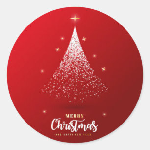 Pegatina Redonda "Feliz Navidad y feliz año nuevo"