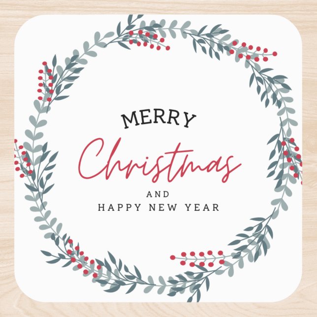 Pegatina Redonda Feliz Navidad Y Feliz Año Nuevo (Subido por el creador)
