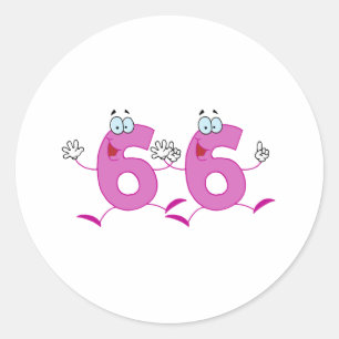 Pegatina Redonda Feliz número 66