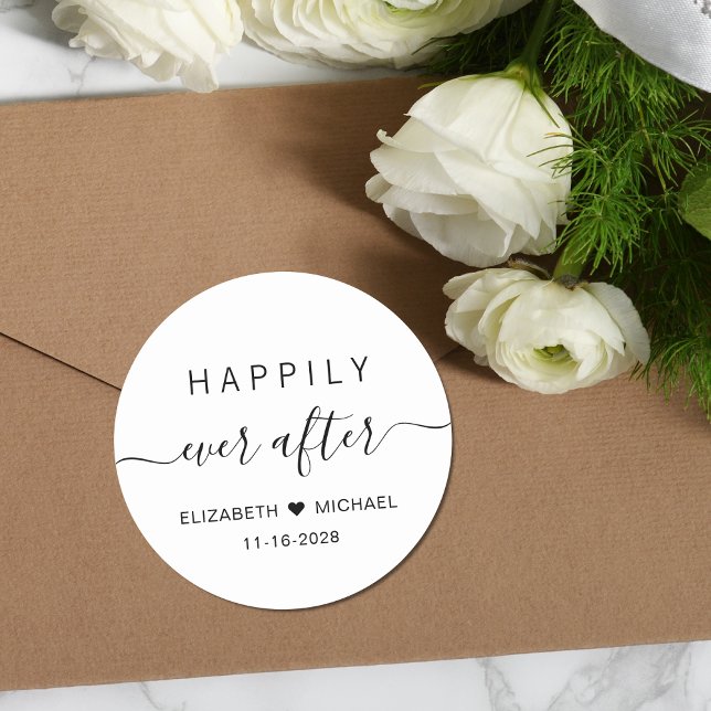 Pegatina Redonda Feliz Nunca Después Del Boda (Subido por el creador)