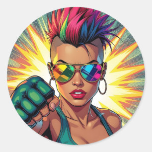 Pegatina Redonda ¡Feliz Orgullo! Lgbtqia+ Mes