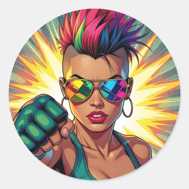 Pegatina Redonda ¡Feliz Orgullo! Lgbtqia+ Mes (Anverso)