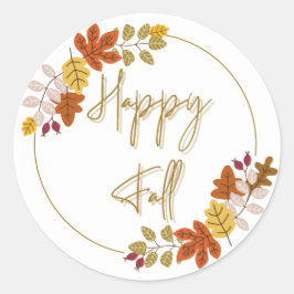 Pegatina Redonda Feliz otoño