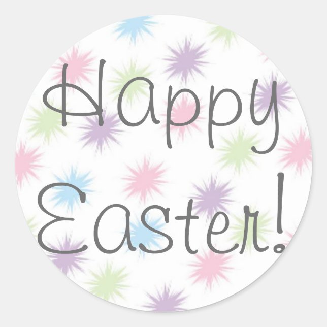 Pegatina Redonda ¡Feliz Pascua! (Anverso)