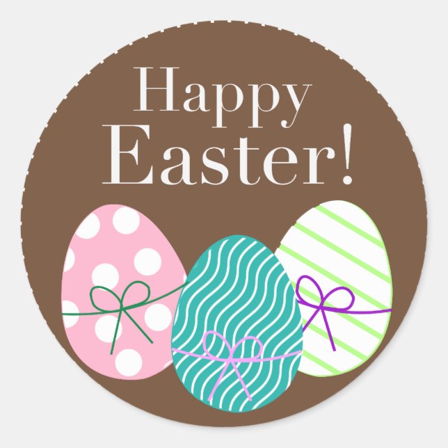 Pegatina Redonda Feliz Pascua (Anverso)