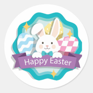 Pegatina Redonda Feliz Pascua
