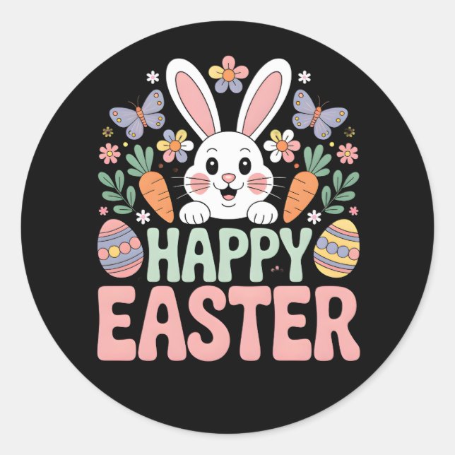 PEGATINA REDONDA FELIZ PASCUA (Anverso)