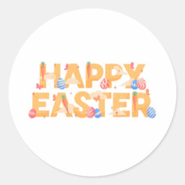Pegatina Redonda Feliz Pascua