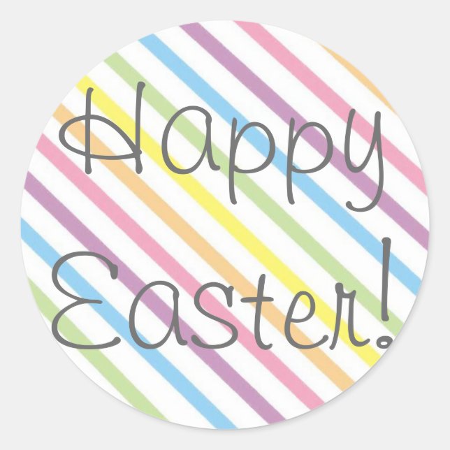 Pegatina Redonda ¡Feliz Pascua! (Anverso)