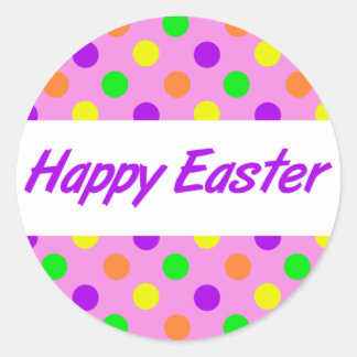 Pegatina Redonda Feliz Pascua