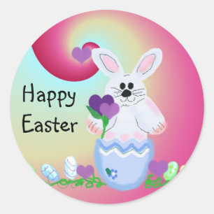 Pegatina Redonda Feliz Pascua