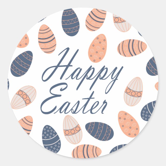 Pegatina Redonda Feliz Pascua (Anverso)