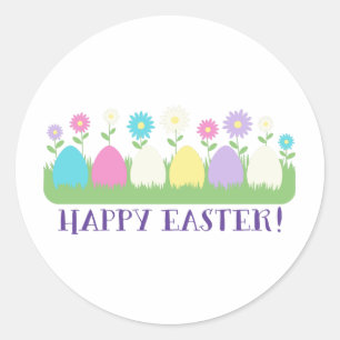 Pegatina Redonda Feliz Pascua