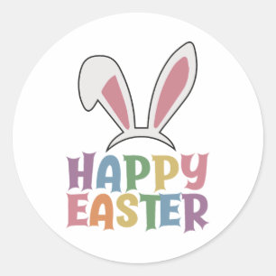 Pegatina Redonda Feliz Pascua