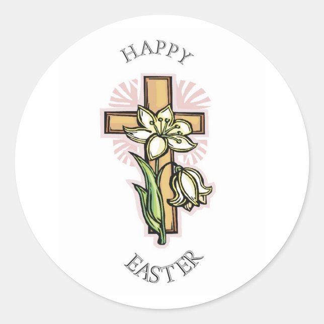 Pegatina Redonda ¡Feliz Pascua! (Anverso)