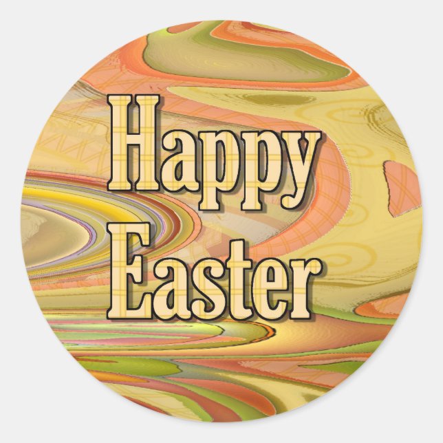 Pegatina Redonda Feliz Pascua (Anverso)