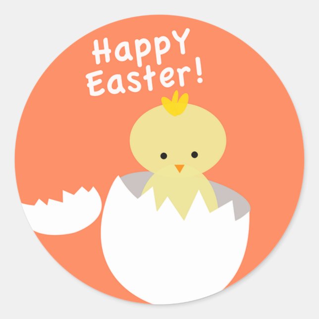 Pegatina Redonda Feliz Pascua (Anverso)