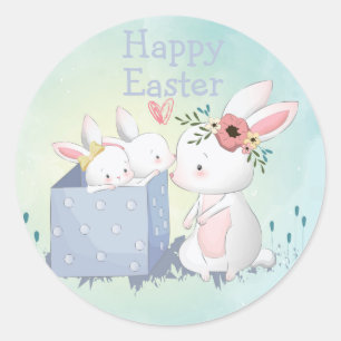 Pegatina Redonda Feliz Pascua