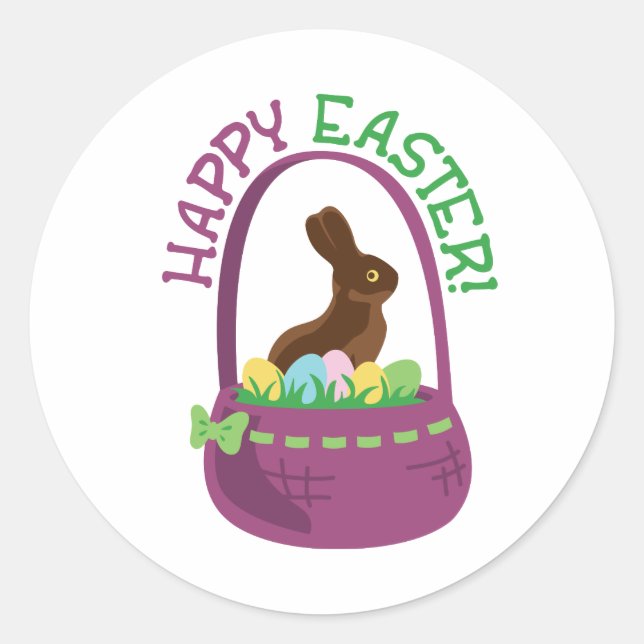 Pegatina Redonda ¡Feliz Pascua! (Anverso)