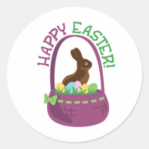 Pegatina Redonda ¡Feliz Pascua!