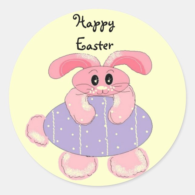 Pegatina Redonda Feliz Pascua (Anverso)