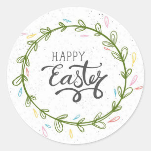Pegatina Redonda Feliz Pascua