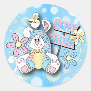 Pegatina Redonda Feliz Pascua