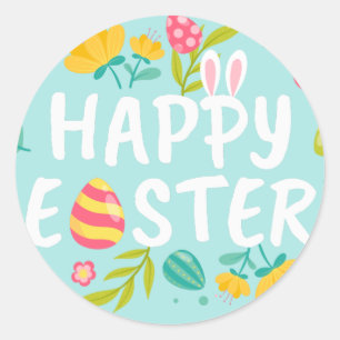 Pegatina Redonda Feliz Pascua