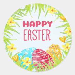 Pegatina Redonda Feliz Pascua