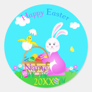 Pegatina Redonda Feliz Pascua