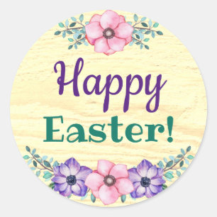 Pegatina Redonda Feliz Pascua