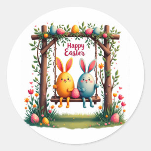 Pegatina Redonda ¡Feliz Pascua!
