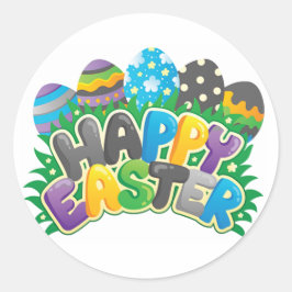 Pegatina Redonda Feliz Pascua