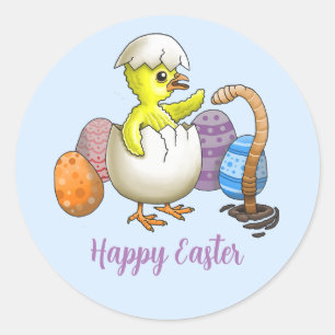 Pegatina Redonda Feliz Pascua