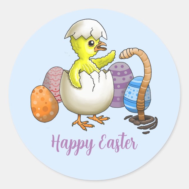 Pegatina Redonda Feliz Pascua (Anverso)