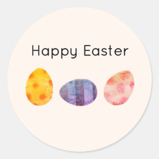 Pegatina Redonda Feliz Pascua Huevos de Pascua Elegantes Suave Crem