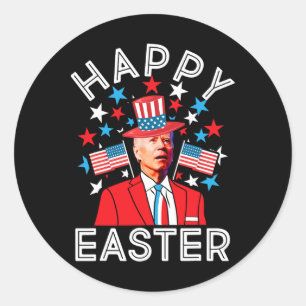 Pegatina Redonda Feliz Pascua Joe Biden 4 De Julio En El Índice Mem