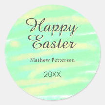 Feliz Pascua verde amarillo gris pastel nombre año