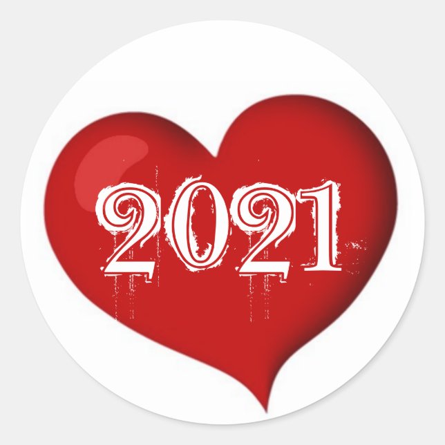 Pegatina Redonda Feliz Personalizable de Año Nuevo (Anverso)