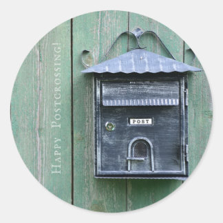 Pegatina Redonda ¡Feliz Postal! Buzón.